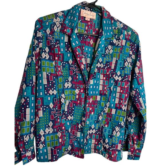 Vintage Jaclyn Smith Classic Womens Button Up Blouse Top V-Neck Sz 6 - Picture 1 of 7